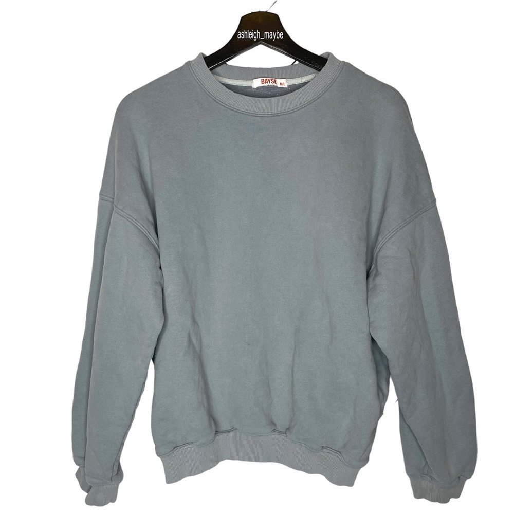 Bayse | Pullover Crewneck Sweatshirt Loungewear Light Blue Size Medium Large